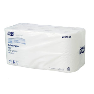 Tork Soft Conventional Toilet Roll 2 Ply Advanced T4 White 3 Packs of 16 (Carton of 48)