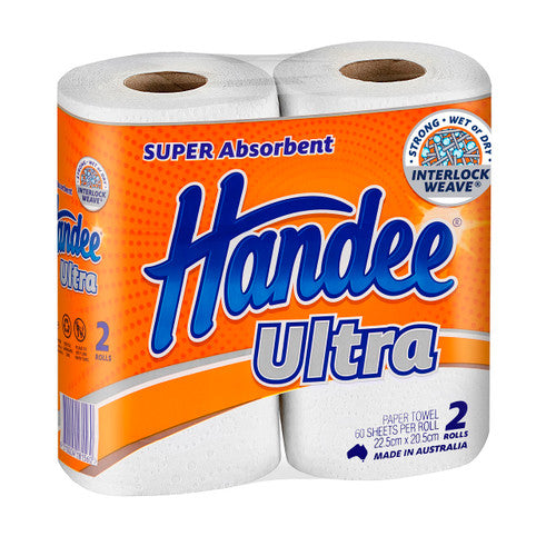 Handee 2264193 Ultra Kitchen Towel 2 Ply 60 Sheets 2 Pack Carton of 6