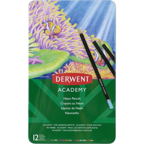 Derwent Colour Pencils Neon Assorted Tin of 12