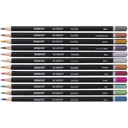 Derwent Colour Pencils Metallic Assorted Tin of 12