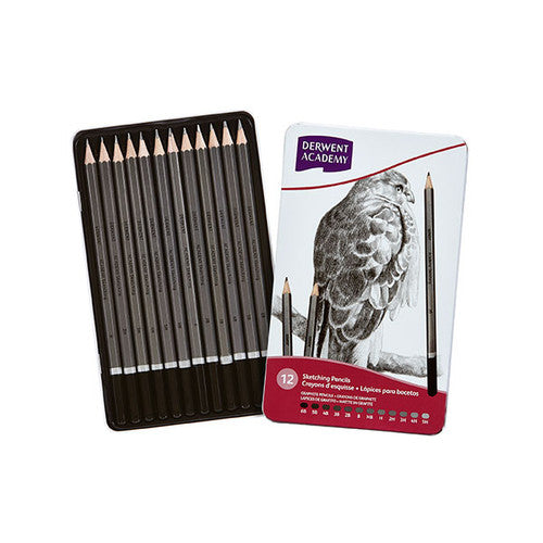 Derwent Academy Sketching Pencils Tin 12 Box of 6