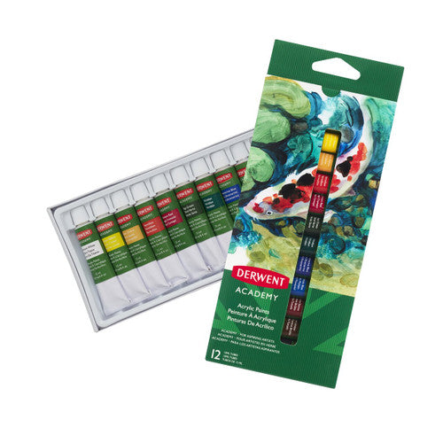 Derwent Acrylic Paint 12ml Pack of 12