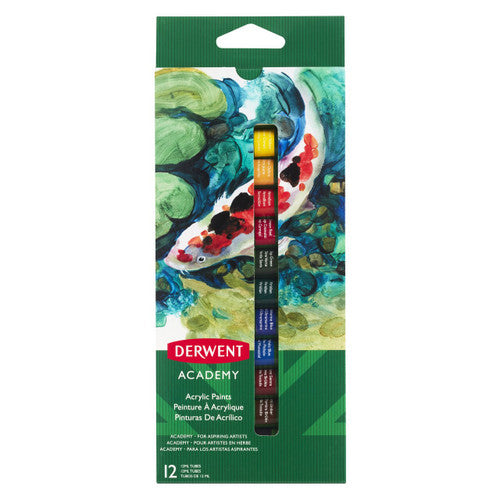 Derwent Acrylic Paint 12ml Pack of 12