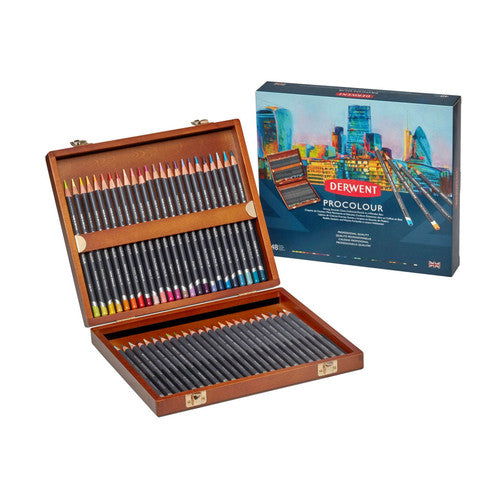 Derwent Procolour Pencils Wooden Box of 48