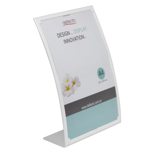 Deflecto Anti-Glare Curved Sign Holder A4 White