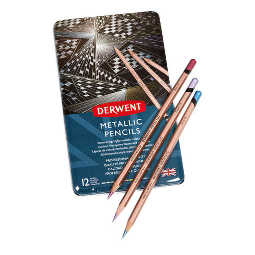 Derwent Metallic Pencils Assorted Tin of 12