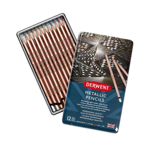 Derwent Metallic Pencils Assorted Tin of 12
