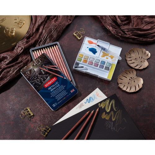 Derwent Metallic Pencils Assorted Tin of 12