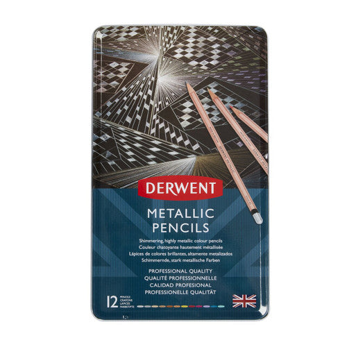Derwent Metallic Pencils Assorted Tin of 12