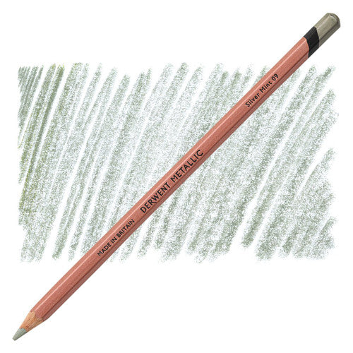 Derwent Metallic Coloured Pencil Silver Mint Box of 6