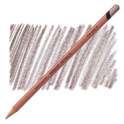 Derwent Metallic Coloured Pencil Pink Gold Box of 6
