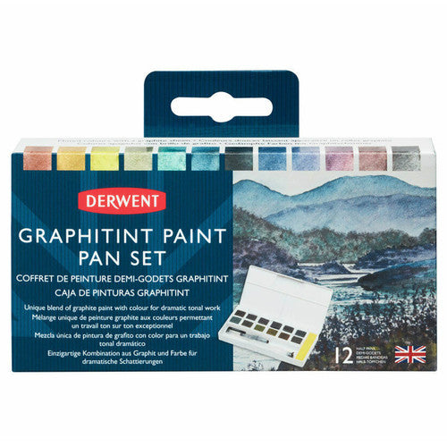 Derwent Push Button with Brush Assorted Pack of 12