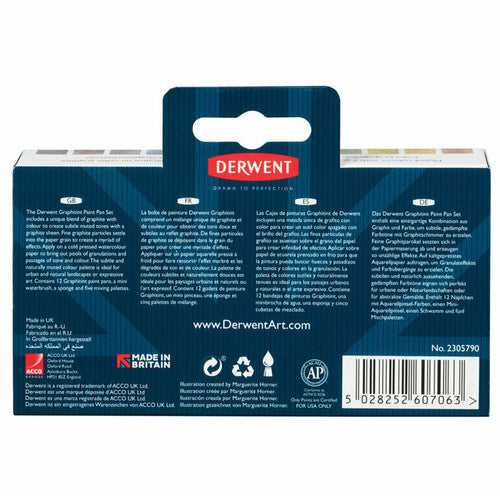 Derwent Push Button with Brush Assorted Pack of 12