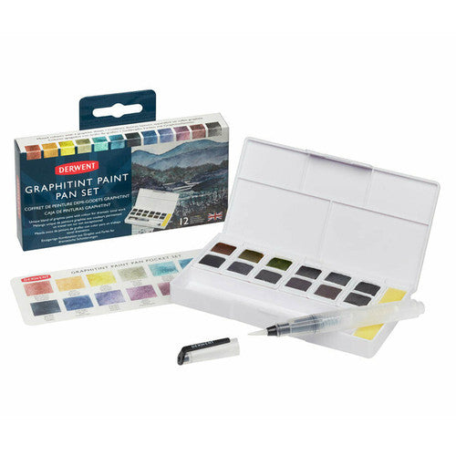 Derwent Push Button with Brush Assorted Pack of 12