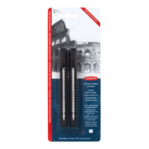 Derwent Retractable Eraser Pack of 12