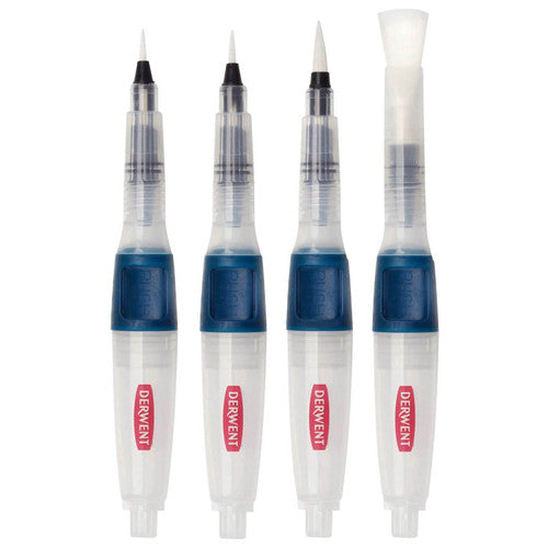 Derwent Push Button with Brush Fine Tip Pack of 12