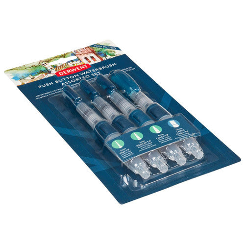 Derwent Push Button with Brush Fine Tip Pack of 12
