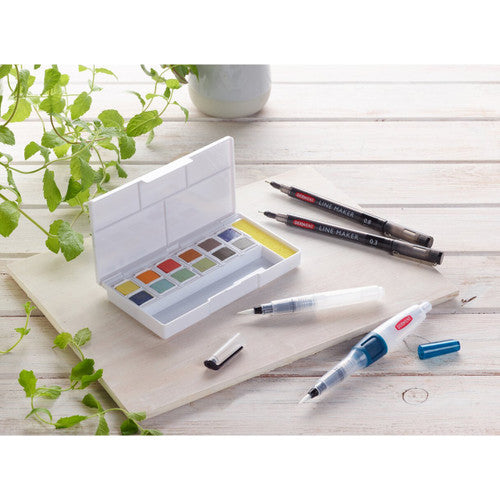 Derwent Line and Wash Paint Pan Mixed Media Assorted Set