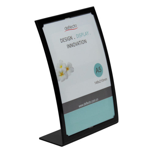 Deflecto Anti-Glare Curved Sign Holder A5 Black