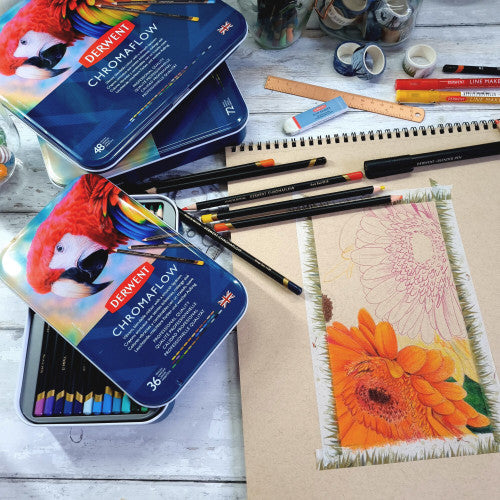 Derwent Chromaflow Pencils Assorted Tin of 36