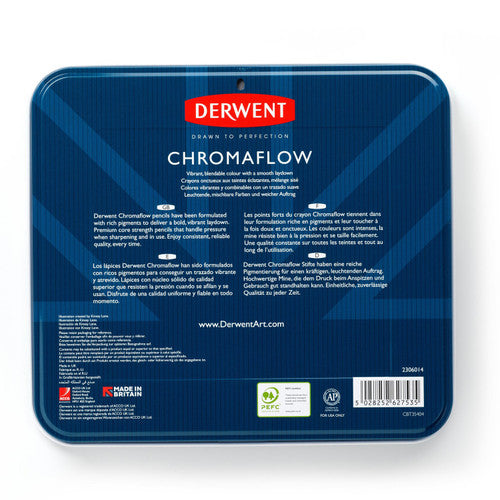 Derwent Chromaflow Pencils Assorted Tin of 72