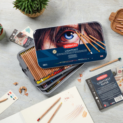 Derwent Lightfast Pencils Assorted Tin of 100