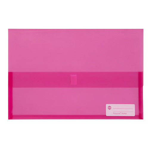 Marbig Polypick Document Wallet Foolscap Pink Pack of 12