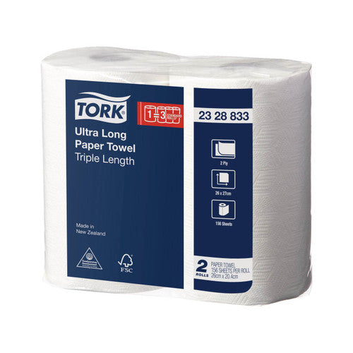 Tork Ultra Long Paper Towel Triple Length 2 Ply Carton of 8 Rolls