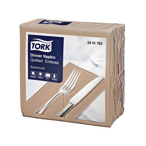 Tork Natural Quilted Dinner Napkin 2 Ply 8 Fold Carton of 10