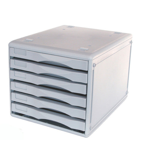 Metro 3439 Desktop Multi Drawer Storage System B4 6 Drawers Light Grey