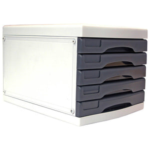 Metro 3475 Desktop Multi Drawer Storage System A4 5 Drawers Grey
