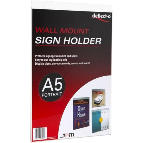 Deflecto Wall Mount Sign Holder A5 Portrait