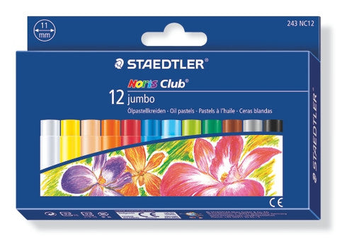 Staedtler Noris Club Jumbo Oil Pastels Box of 12 Assorted Colours 243 NC12
