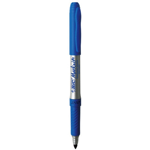 BIC 31532 Mark-It Grip Permanent Marker Fine 1.1mm Blue Box of 12