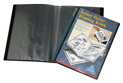 Colby 245A-10 Display Book A4 10 Pocket Insert Cover Black