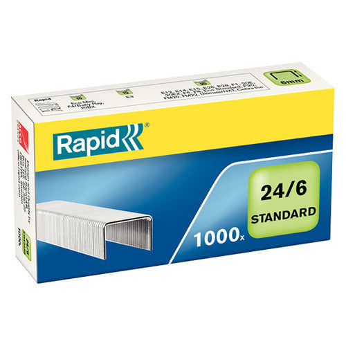 Rapid Standard 24/6mm Staples Box 1000