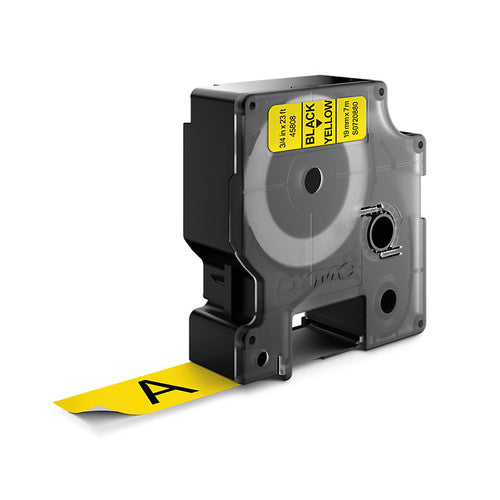 Dymo D1 Label Tape 19mm x 7m Black on Yellow