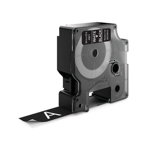 Dymo D1 Label Tape 19mm x 7m White on Black