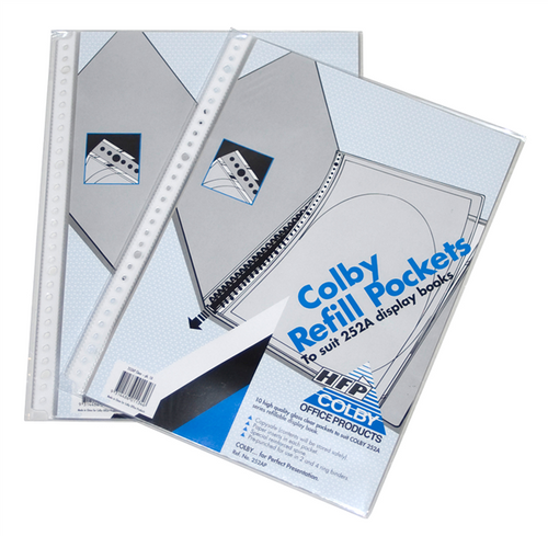 Colby 252AP Display Book Refill for 252A A4 Clear Pack of 10