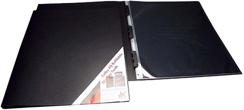 Colby Art 257A2 Refillable Display Book A2 10 Pocket Black with Insert Paper