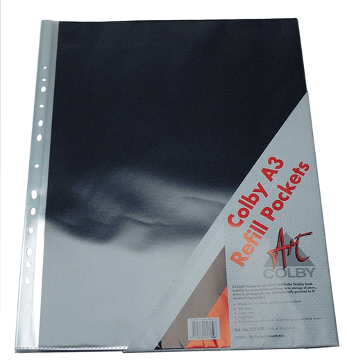 Colby Art 257A3P Display Book Refill for 257A3 A3 Clear Pack of 10