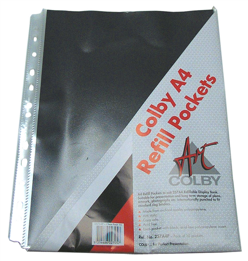 Colby Art 257A4P Display Book Refill for 257A4 A4 Clear Pack of 10