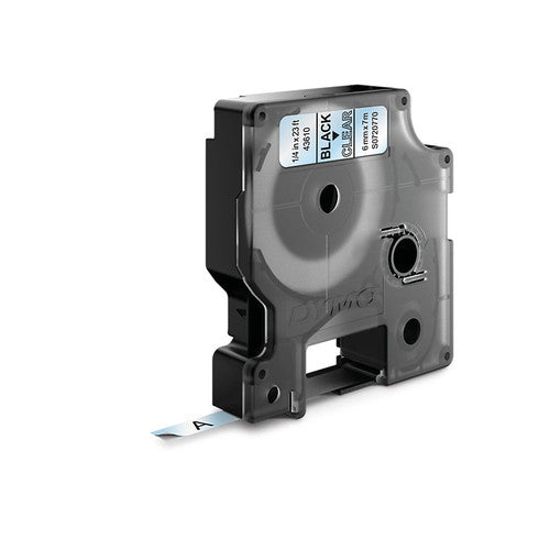 Dymo D1 Label Tape 6mm x 7m Black on Clear