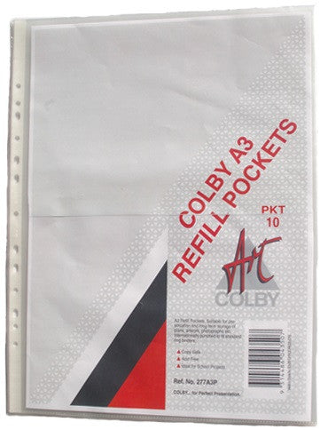 Colby Art 277A3P Economy A3 Refill Pockets Pack of 10
