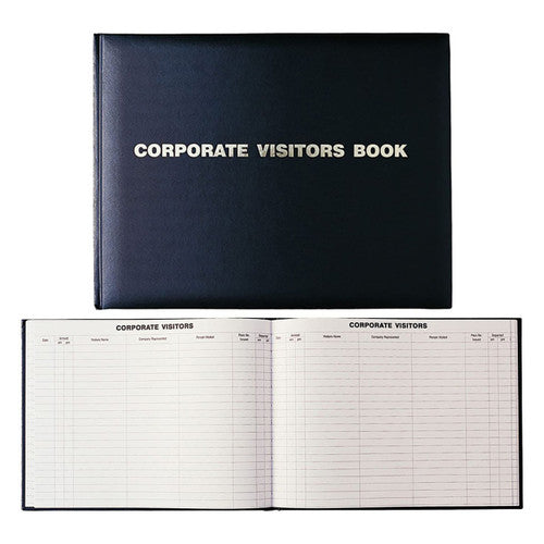 Collins 2810.P99 Corporate Visitors Book 192 Page Executive 300 x 200mm Black