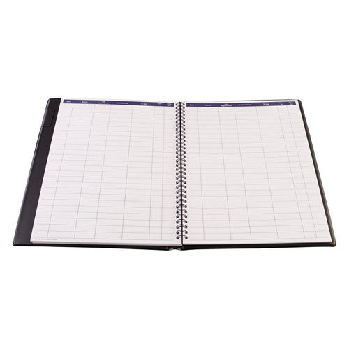 Collins 2820.V99 Visitors Book Short Wiro Bound A4 PVC Cover Black