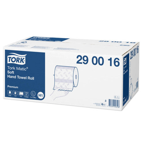 Tork Matic Extra Soft Hand Towel Roll 2 Ply Premium H1 White Carton of 6 Rolls