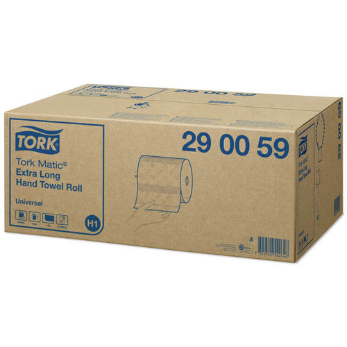 Tork Matic Extra Long Hand Towel Roll 1 Ply Universal H1 White Carton of 6 Rolls