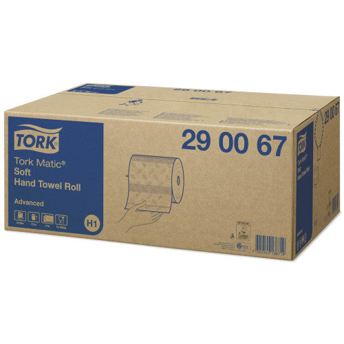 Tork Matic Soft Hand Towel Roll 2 Ply Advanced H1 White Carton of 6 Rolls