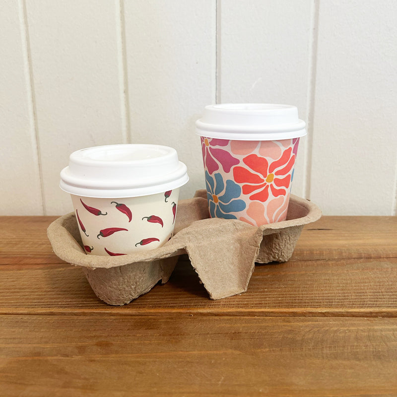 Creative Cafe Co 4-cup recycled pulp takeaway coffee cup tray